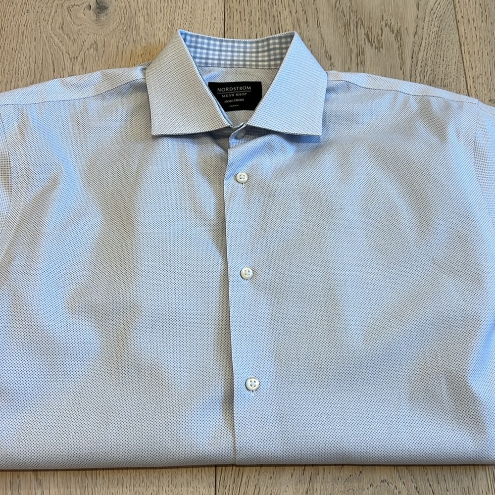 Nordstrom Non-Iron Trim Fit Dress Shirt in Size 15 - Picture 2 of 9